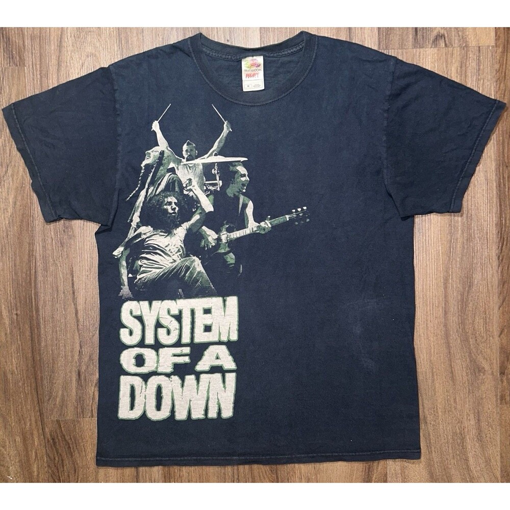 Vtg System Of A Down Shirt SOAD Band Tee Live Concert Y2K Fruit Of The Loom Med